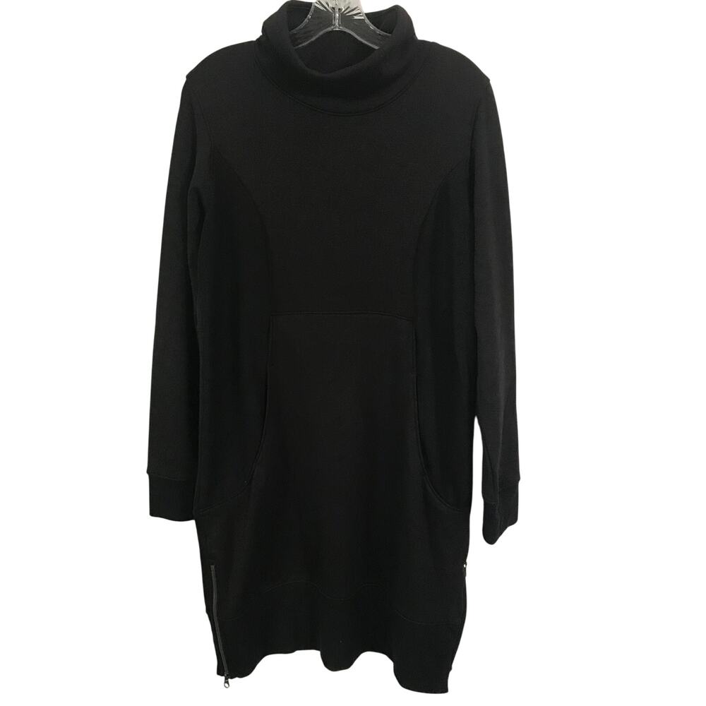 Avia Dress Large Womens Charcoal Black Long Sleeve Cowl Neck Sweatshirt Pullover